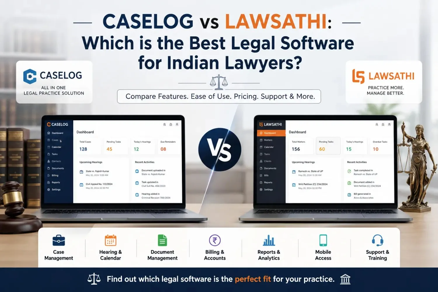 Caselog vs LawSathi: Which is the Best Legal Software for Indian Lawyers?